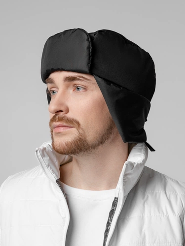 Шапка-ушанка Shelter, черная Шапка-ушанка Shelter, черная