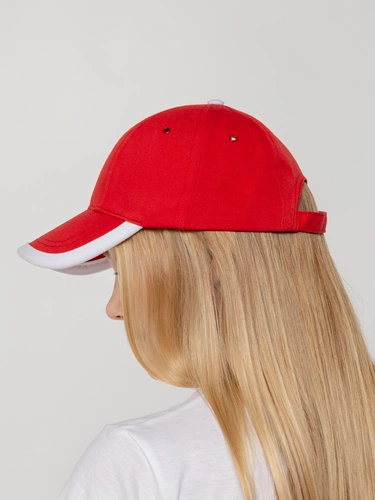 Бейсболка Honor, красная с белым кантом Бейсболка Honor, красная с белым кантом