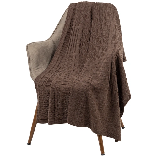 Плед Snippet, коричневый меланж Плед Snippet, коричневый меланж