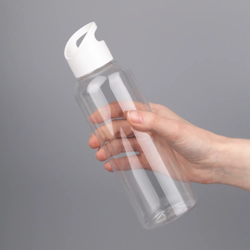 Бутылка для воды Plaske, прозрачная с белой крышкой Бутылка для воды Plaske, прозрачная с белой крышкой