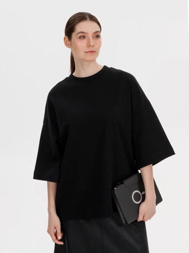 Футболка оверсайз Big Boss, черная Футболка оверсайз Big Boss, черная