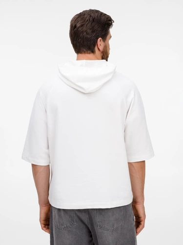 Футболка оверсайз унисекс с капюшоном Neofit, молочно-белая Футболка оверсайз унисекс с капюшоном Neofit, молочно-белая