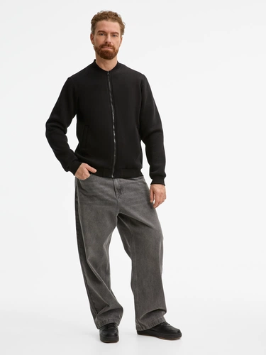 Бомбер унисекс Estado, черный Бомбер унисекс Estado, черный