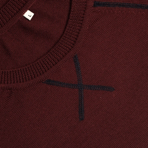 Джемпер Stitch с контрастной отделкой, бордовый с синим Джемпер Stitch с контрастной отделкой, бордовый с синим