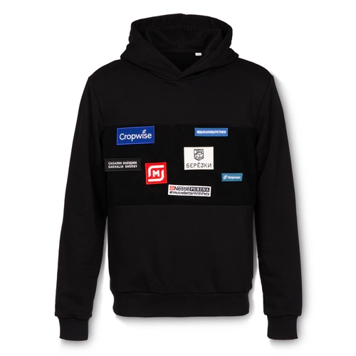 Худи унисекс Patch Catcher со вставкой из липучки, черное Худи унисекс Patch Catcher со вставкой из липучки, черное