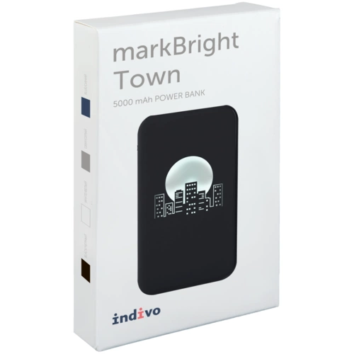 Аккумулятор с подсветкой markBright Town, 5000 мАч, синий Аккумулятор с подсветкой markBright Town, 5000 мАч, синий