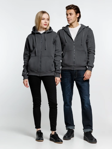 Толстовка на молнии с капюшоном Siverga Heavy 2.0, темно-серая (графит) Толстовка на молнии с капюшоном Siverga Heavy 2.0, темно-серая (графит)