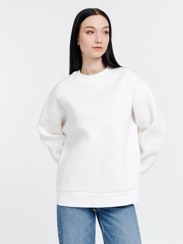 Свитшот оверсайз унисекс True Self, молочно-белый Свитшот оверсайз унисекс True Self, молочно-белый