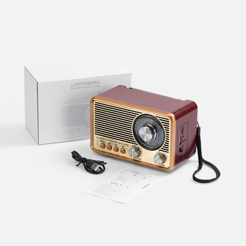 Bluetooth-колонка с радио Listenberg, коричневая Bluetooth-колонка с радио Listenberg, коричневая