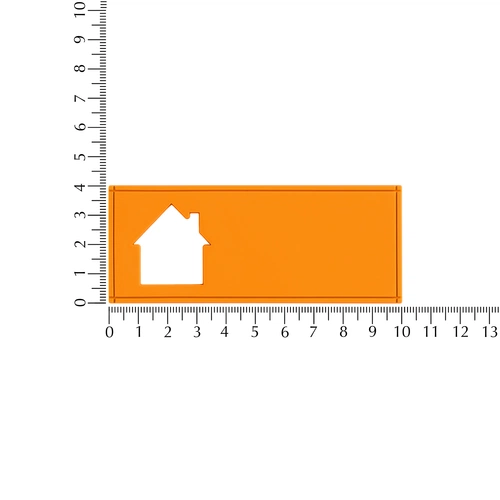Лейбл из ПВХ с вырубкой «Дом», оранжевый неон Лейбл из ПВХ с вырубкой «Дом», оранжевый неон