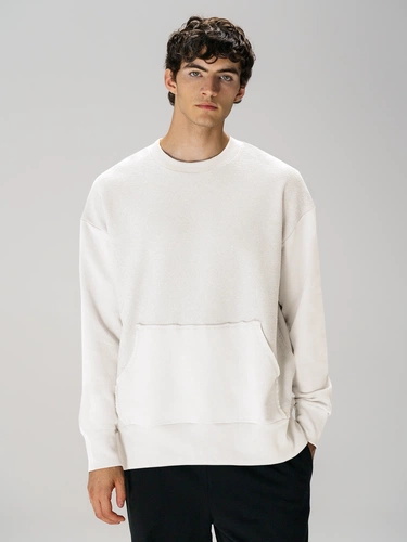Свитшот оверсайз унисекс Vozduh, молочно-белый Свитшот оверсайз унисекс Vozduh, молочно-белый