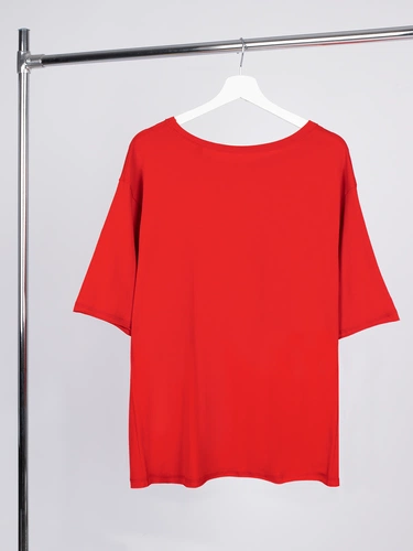 Футболка оверсайз унисекс Vozduh, красная Футболка оверсайз унисекс Vozduh, красная