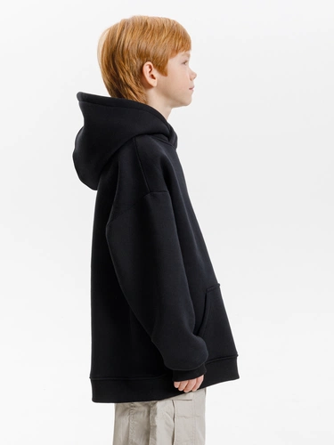 Худи детское оверсайз Junipero, черное Худи детское оверсайз Junipero, черное