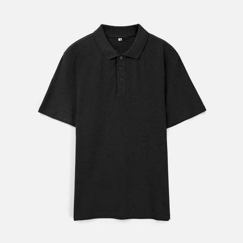 Рубашка поло унисекс Tervise, черная Рубашка поло унисекс Tervise, черная