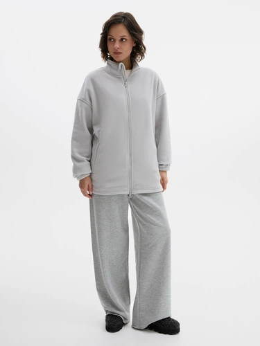 Куртка флисовая унисекс Nebo, светло-серая Куртка флисовая унисекс Nebo, светло-серая