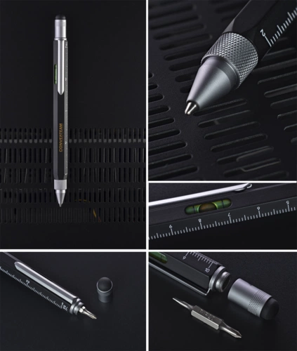 Ручка шариковая Construction, мультиинструмент, красная Ручка шариковая Construction, мультиинструмент, красная