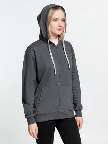 Толстовка на молнии с капюшоном Siverga, темно-серая (графит) Толстовка на молнии с капюшоном Siverga, темно-серая (графит)