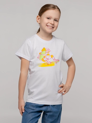 Футболка детская Skateboard, белая Футболка детская Skateboard, белая