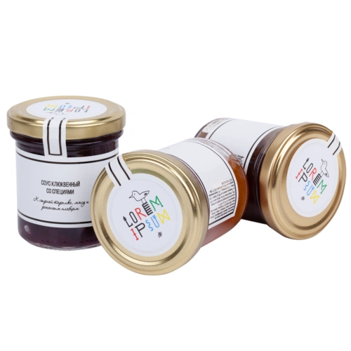 Образец набора соусов к мясу и сырной тарелке Sweet Aid с нанесением Образец набора соусов к мясу и сырной тарелке Sweet Aid с нанесением