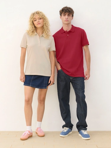 Рубашка поло унисекс Pacific, светло-розовая Рубашка поло унисекс Pacific, светло-розовая