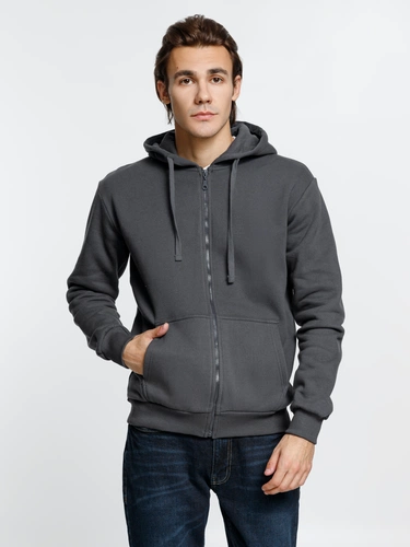 Толстовка на молнии с капюшоном Siverga Heavy 2.0, темно-серая (графит) Толстовка на молнии с капюшоном Siverga Heavy 2.0, темно-серая (графит)