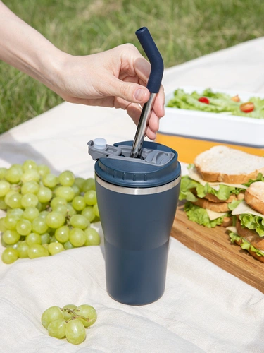 Термостакан Sapporo без логотипа, темно-синий Термостакан Sapporo без логотипа, темно-синий