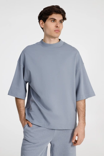 Футболка оверсайз унисекс T9, серая Футболка оверсайз унисекс T9, серая