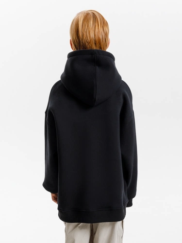 Худи детское оверсайз Junipero, черное Худи детское оверсайз Junipero, черное