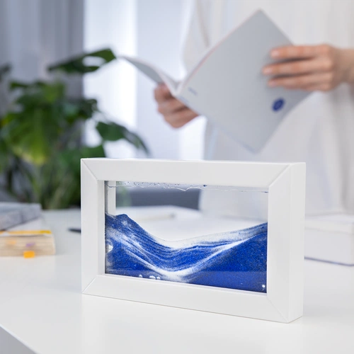 Песочная картина-антистресс Zenscape, белая с синим Песочная картина-антистресс Zenscape, белая с синим