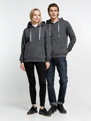 Толстовка на молнии с капюшоном Siverga, темно-серая (графит) Толстовка на молнии с капюшоном Siverga, темно-серая (графит)