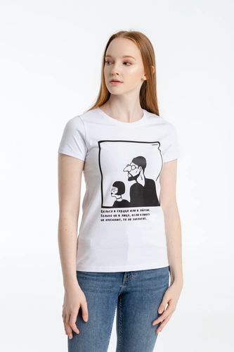 Футболка женская «Леон», белая, ver.2 Футболка женская «Леон», белая, ver.2