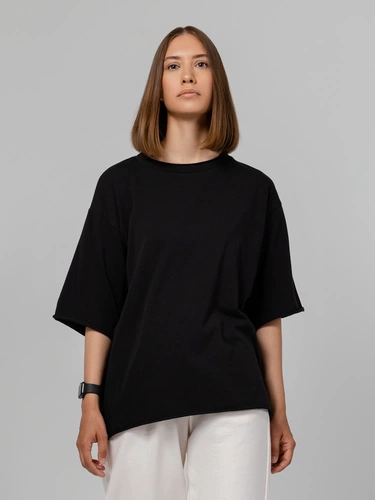 Футболка оверсайз Vozduh 2.0, черная Футболка оверсайз Vozduh 2.0, черная