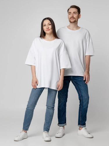 Футболка унисекс оверсайз Crosstown, белая Футболка унисекс оверсайз Crosstown, белая