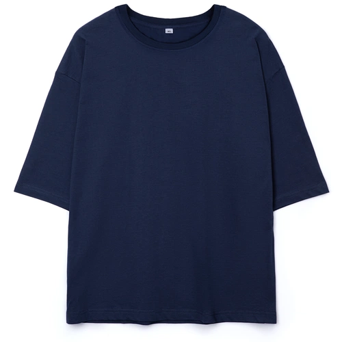 Футболка оверсайз унисекс Base Space, темно-синяя Футболка оверсайз унисекс Base Space, темно-синяя