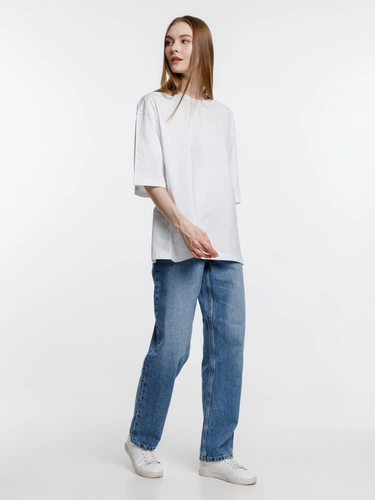 Футболка оверсайз унисекс Base Space, белая Футболка оверсайз унисекс Base Space, белая