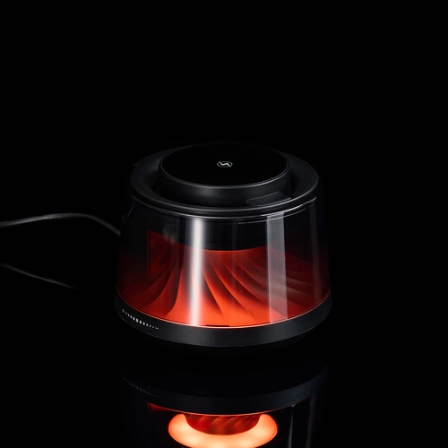 Bluetooth-колонка с подсветкой и беспроводной зарядкой Quantium, черная Bluetooth-колонка с подсветкой и беспроводной зарядкой Quantium, черная