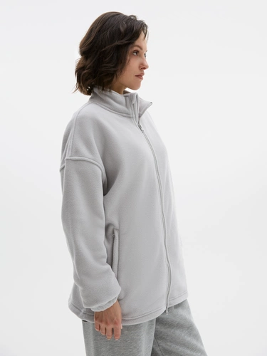 Куртка флисовая унисекс Nebo, светло-серая Куртка флисовая унисекс Nebo, светло-серая