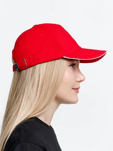 Бейсболка Long Beach, красная с белым Бейсболка Long Beach, красная с белым