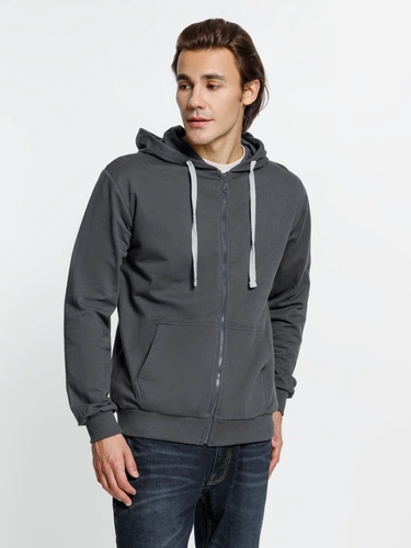 Толстовка на молнии с капюшоном Siverga, темно-серая (графит) Толстовка на молнии с капюшоном Siverga, темно-серая (графит)