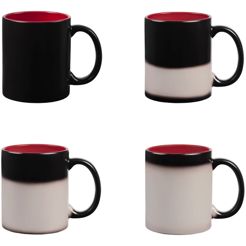 Кружка-хамелеон On Display, матовая, черная с красным Кружка-хамелеон On Display, матовая, черная с красным