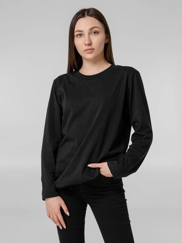 Футболка с длинным рукавом Lehta, черная Футболка с длинным рукавом Lehta, черная
