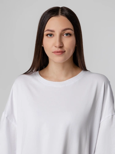 Футболка унисекс оверсайз Crosstown, белая Футболка унисекс оверсайз Crosstown, белая