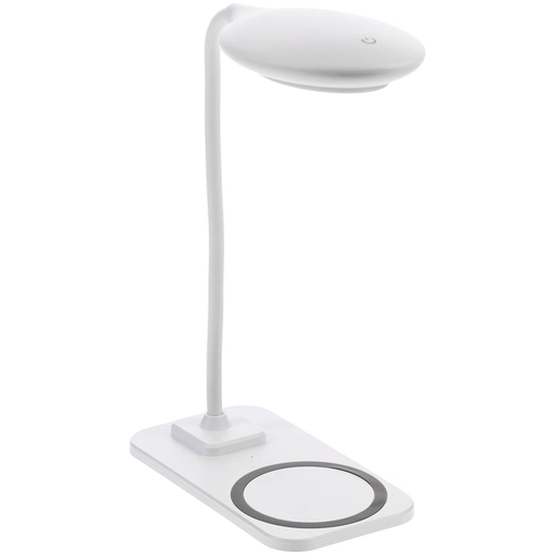 Настольная лампа с беспроводной зарядкой Modicum, белая Настольная лампа с беспроводной зарядкой Modicum, белая