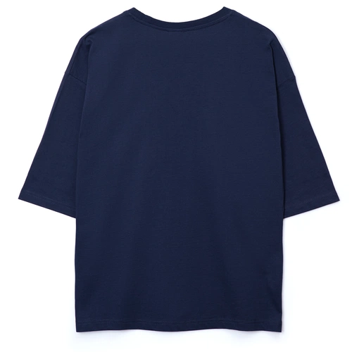 Футболка оверсайз унисекс Base Space, темно-синяя Футболка оверсайз унисекс Base Space, темно-синяя