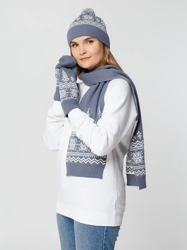 Шапка Elnik, серая с молочно-белым Шапка Elnik, серая с молочно-белым