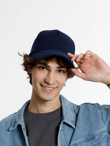 Бейсболка Woolridge, темно-синяя Бейсболка Woolridge, темно-синяя