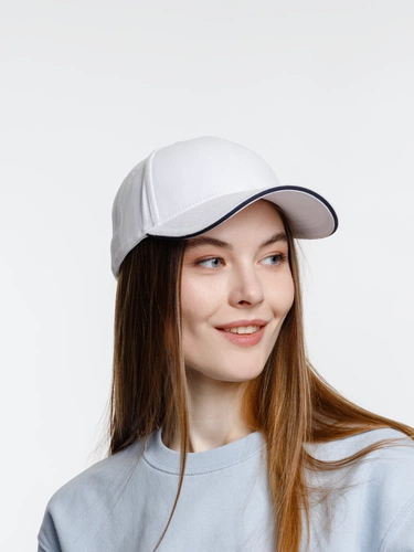 Бейсболка Spiker, белая с темно-синим Бейсболка Spiker, белая с темно-синим