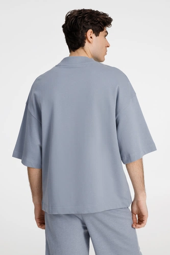 Футболка оверсайз унисекс T9, серая Футболка оверсайз унисекс T9, серая