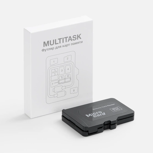 Футляр для карт памяти и SIM-карт Multitask, черный Футляр для карт памяти и SIM-карт Multitask, черный