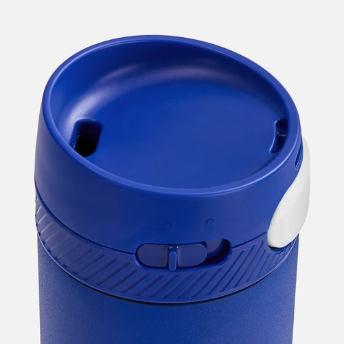 Термостакан X1 с цветной кнопкой, синий с белым Термостакан X1 с цветной кнопкой, синий с белым